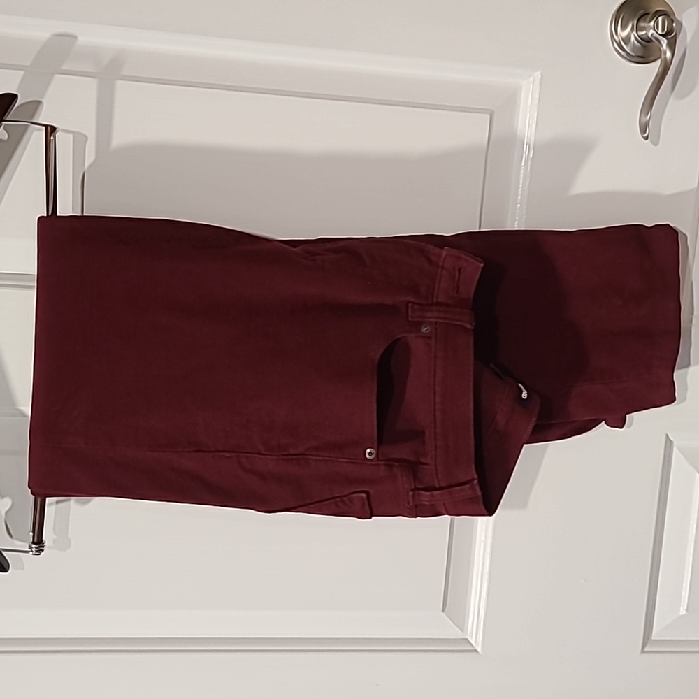 31x32 Lands End Burgundy Moleskin Pants - Straight Fit